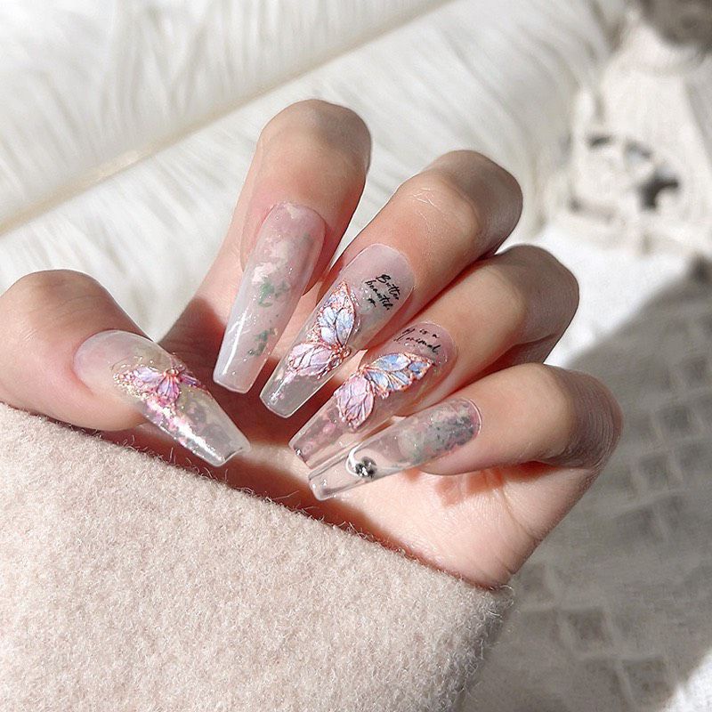 Sticker bươm 3d dán trang trí móng tay