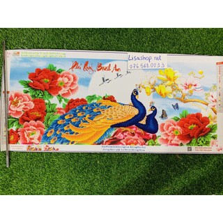 Tranh đính đá phú quý bình an đã đính thành phẩm 110x50cm đã đính rùi df312