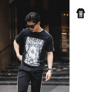Áo thun nam shoulder art print, chất vải cotton 2 chiều thoải mái, at0008, somehow