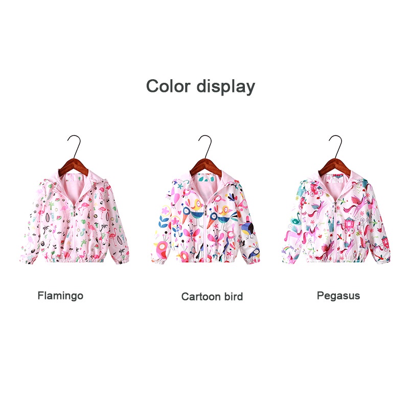 CATIMINI Mới Áo Khoác Khoá Kéo Hoạ Tiết Hồng Hạc Cho Bé