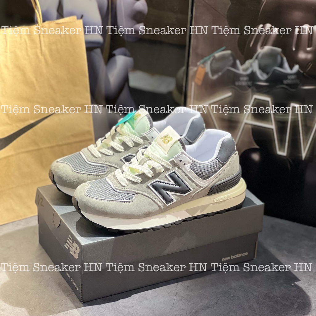 New Balance Suede 574 Marblehead Castlerock Grey Sneakers in Gold, Moss and Black NB Xám Mới 2023