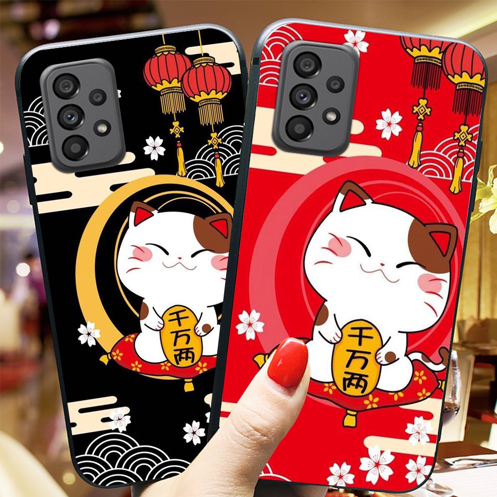 Ốp lưng Samsung a33 5G / ss a53 5G / ss a73 5G / ss a13 4G / ss a23 4G in hình mèo thần tài may mắn