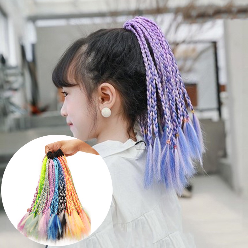 Dây Buộc Tóc Cao Su Dày Co Giãn Gắn Tóc Giả Thắt Bím Dành Cho Bé Gái