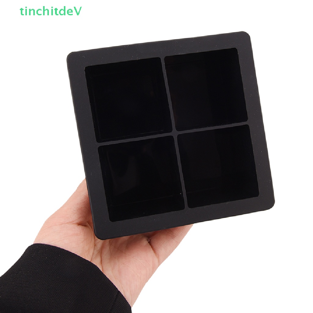 [TinchitdeV] Khuôn Silicon Làm Đá Viên Hình Vuông Lớn Màu Đen [Mới]