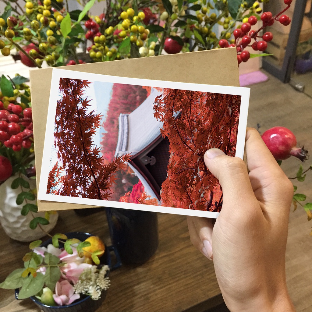 Postcard, thiệp trang trí, bưu thiếp chủ đề Nhật Bản in giấy mỹ thuật kích thước 10x15 tặng kèm bao thư kraft