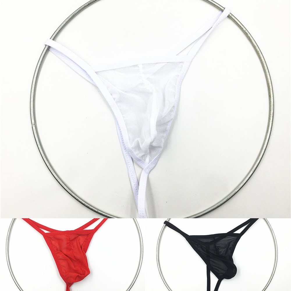 Sexy Mens/T-Back G-string Thong Bikini Underwear Micro Mesh Sheer Pouch Thongs
