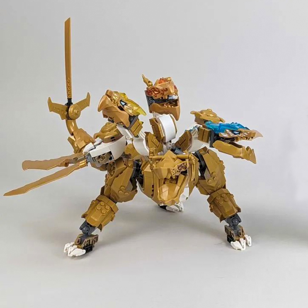Đồ chơi lắp ráp mô hình Siêu rồng vàng của Lloyd 60011 Ninja Lloyd's Golden Ultra Dragon Blocks Four-Headed Dragon Mech