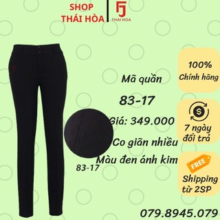 Quần tây nữ  lưng cao Thái Hòa màu đen co giãn mạnh 83-17