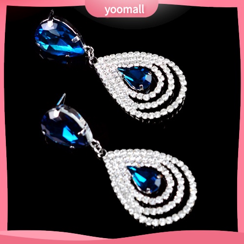 Bông Tai Hình Giọt Nước Đính Đá Thanh Lịch Dành Cho Nữ