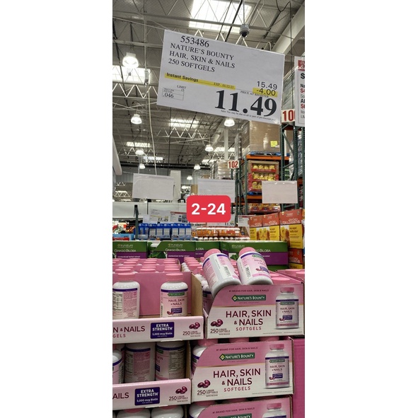 Viên Uống Đẹp Da, Tóc, Móng 250 viên Nature's Bounty HAIR SKIN & NAILS