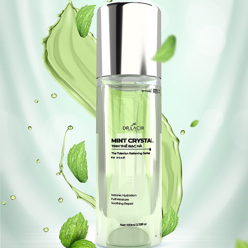 Toner tinh thể bạc hà Mint Crystal DR.LACIR cấp ẩm sâu, giúp da mịn màng, tươi sáng 100ml