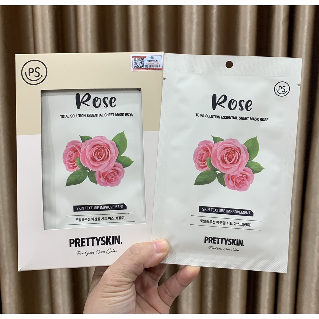 Lẻ Mặt Nạ Dưỡng Da Prettyskin Total Solution Essential Sheet Mask Hàn Quốc 23g