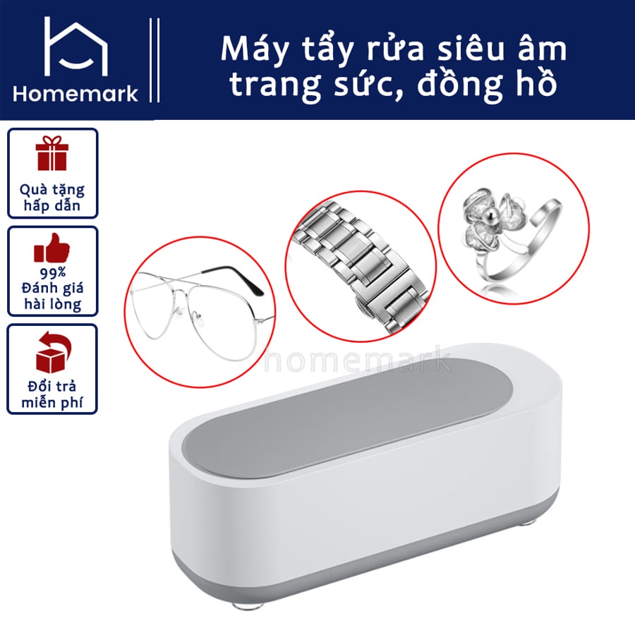 Máy Tẩy Rửa Siêu Ám Đồ Gia Dụng, Máy Tẩy Rửa Mini Rửa Đồng Hồ, Trang Sức, Kính,...Đa Năng