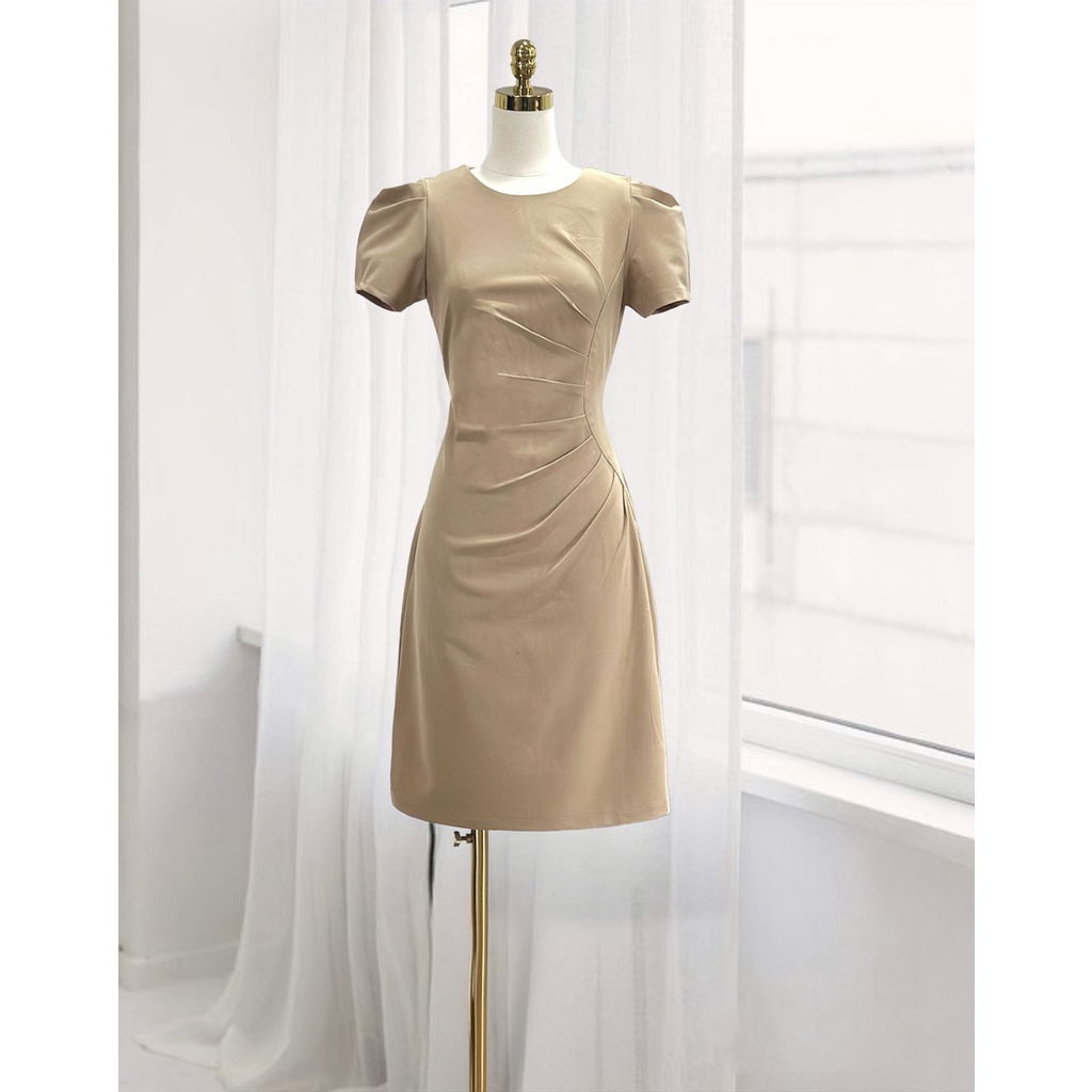 Đầm nữ ôm body nhún eo tay bồng đủ màu thiết kế cao cấp tkfashion - dkb230