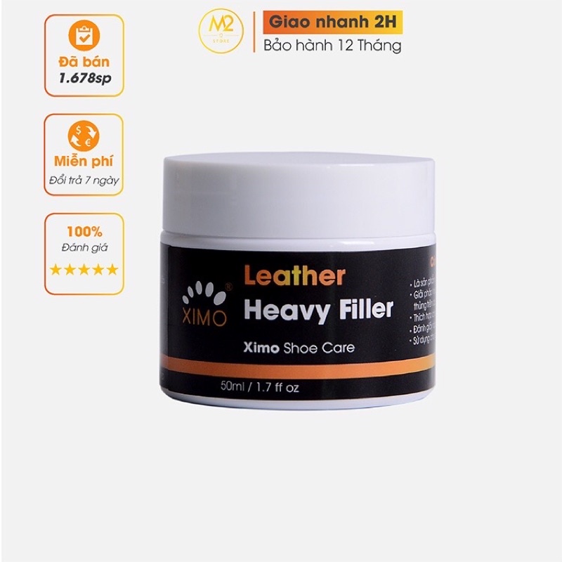 Kem Bả Ma Tít Heavy Filler Vá Sửa Chữa Vết Rách, Vết Rạn, Nứt, Bong Tróc Trên Da Giày, Ghế, Túi Ví XIMO