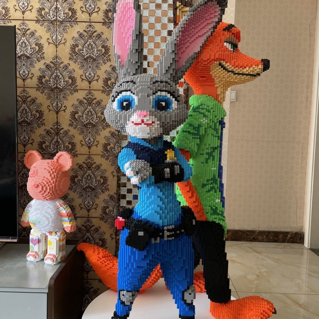 Đồ Chơi Lắp Ráp Hình Cáo / Thỏ / Judy / Lion Wake / Pikachu / Doraemon Kích Thước 1.15m