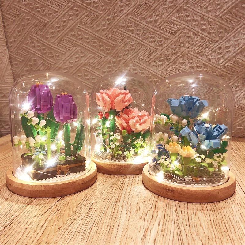 Đồ chơi khối lắp ráp GOTOOGO hình hoa đa dạng làm quà tặng cho bé gái