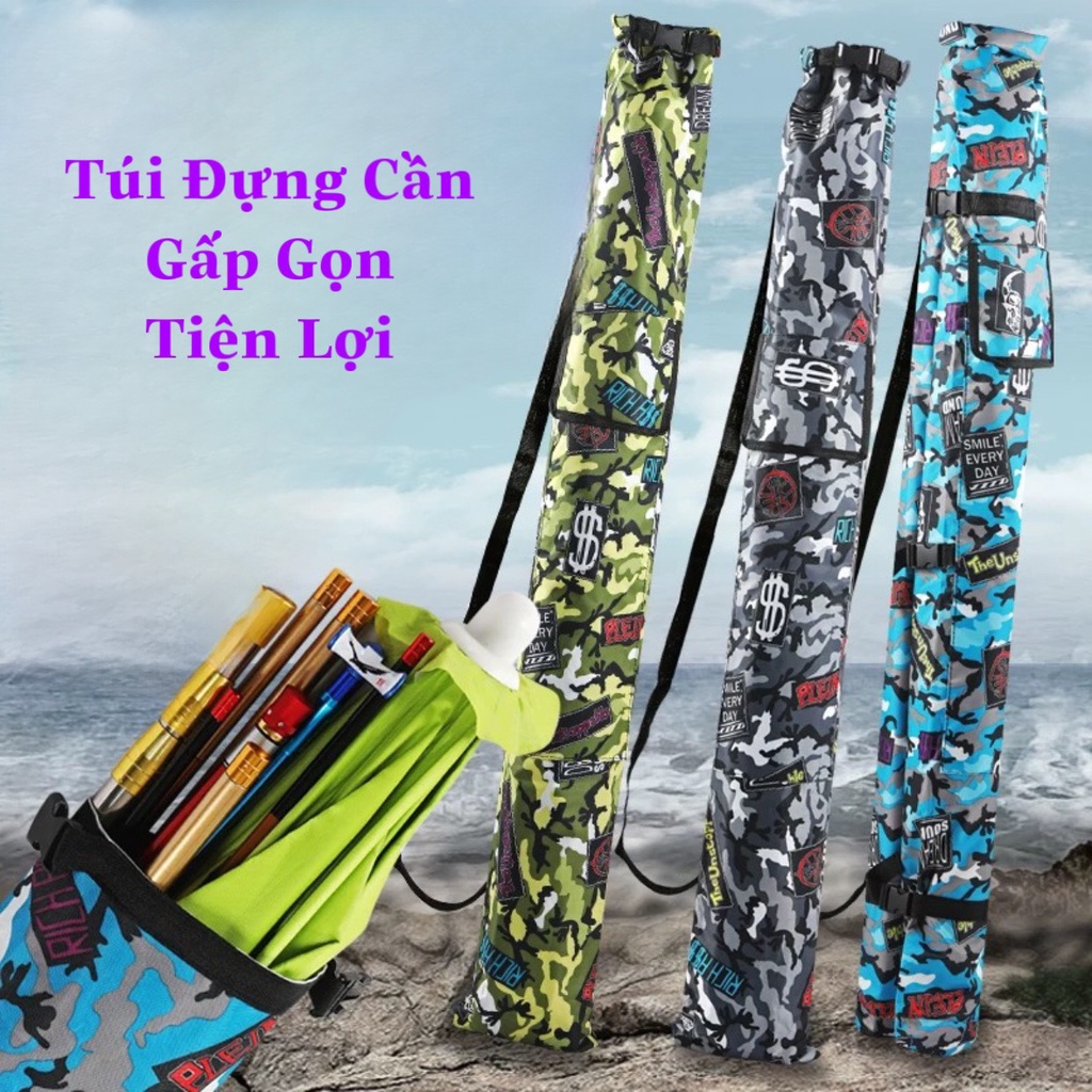 Túi Đựng Cần Câu Cá, Bao Đựng Cần Bằng Vải Có Thể Gấp Gọn , Túi 2 Bên Tiện Lợi