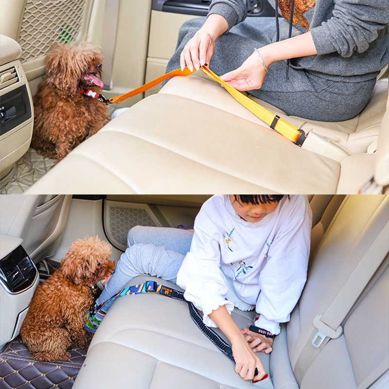 HamshMoc Dây Thắt Lưng An Toàn Cho Thú Cưng Trên Xe Hơi Bằng Nylon Co Giãn Kèm Móc