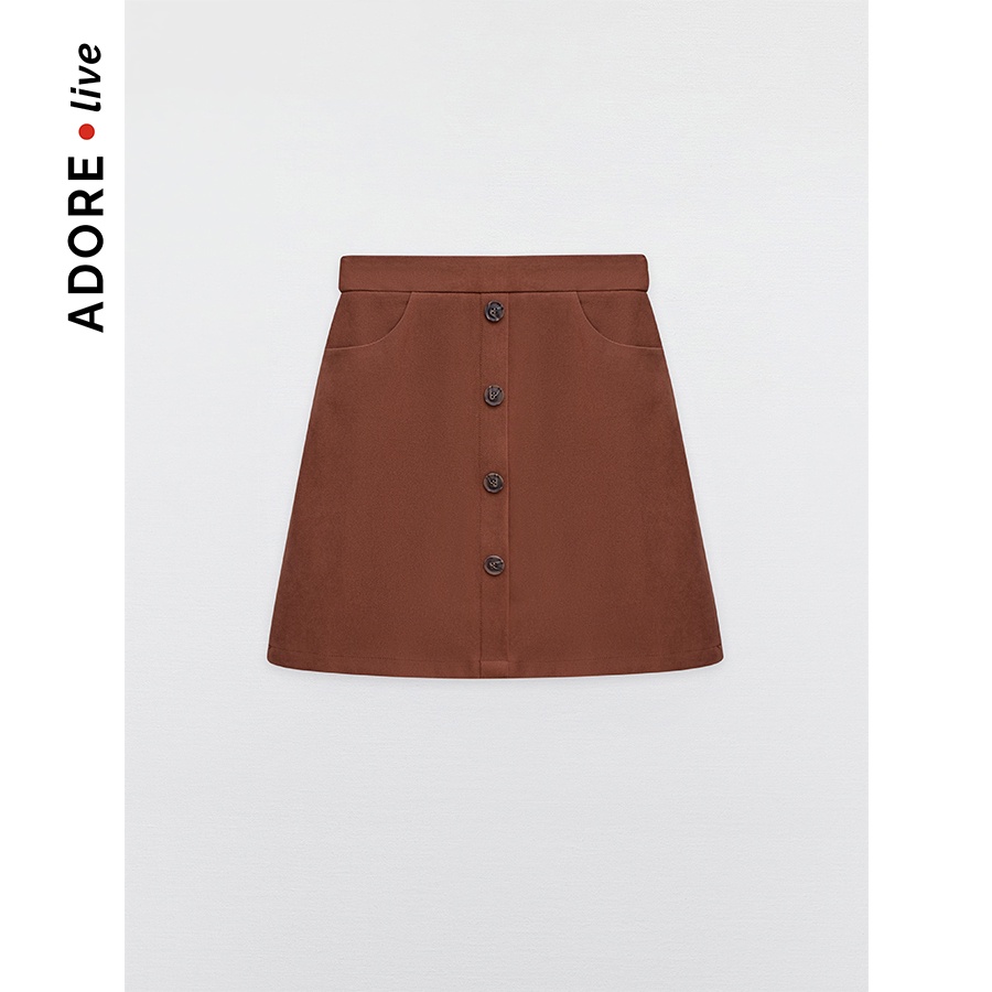 Chân váy mini da lộn hàng khuy giữa 3 màu 2LSK1004 ADORE DRESS