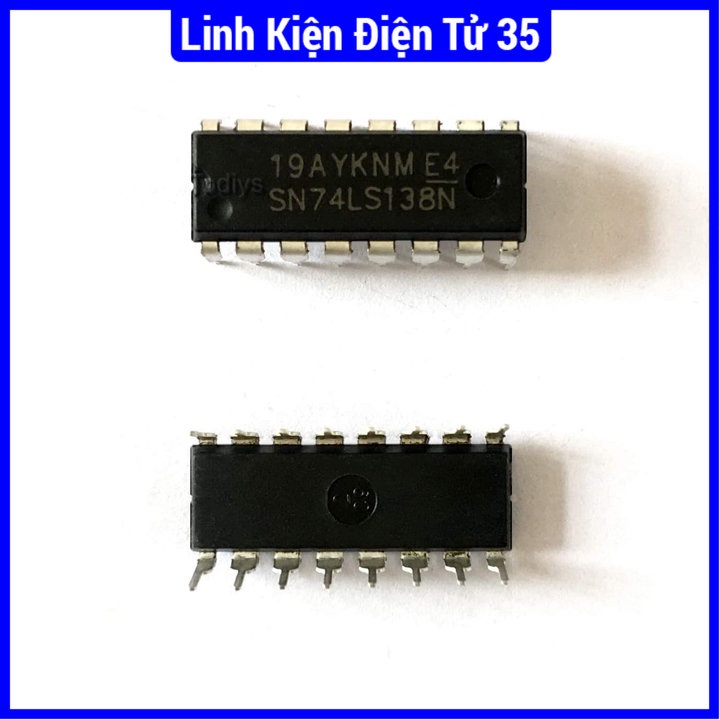Linh kiện IC 74LS138 3 to 8 Decoder/Demultiplexer chân cắm DIP16