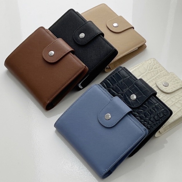 Keiko Button Wallet - Ví Dáng Sổ Vintage Da Thật Saffiano Ouithebrand