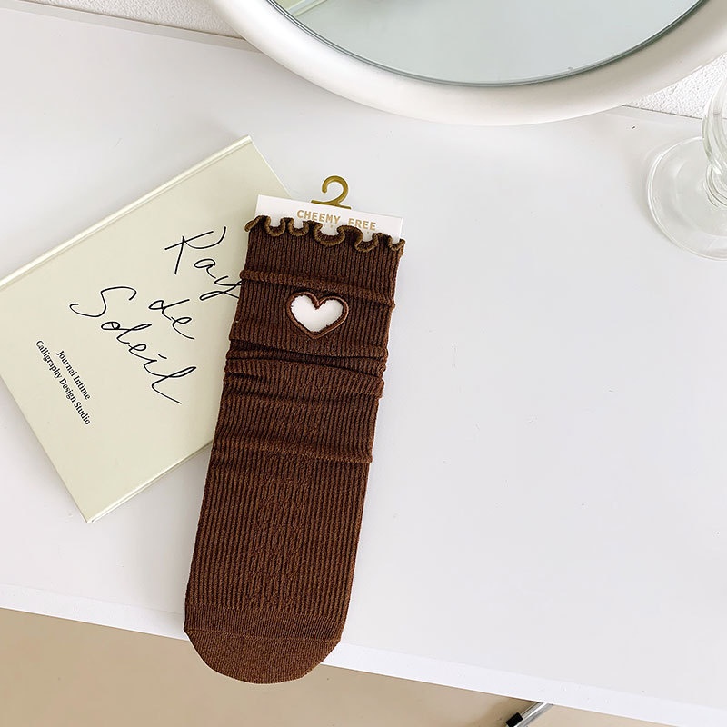 Vớ Cotton Cổ Cao Màu Sắc Ngọt Ngào Phong Cách Hàn Quốc Thời Trang Cho Nữ