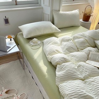 Set ga cotton đũi sóng IGUN BEDDING tone màu pastel siêu sang