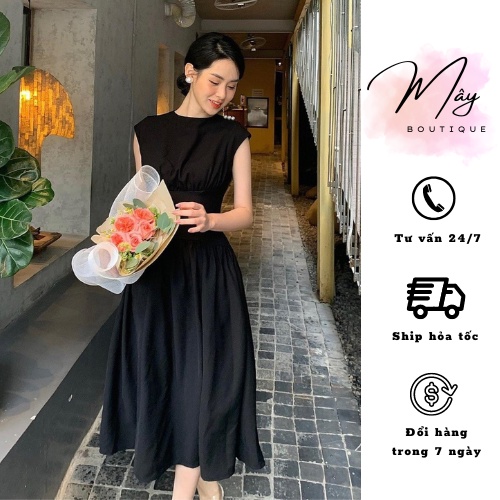 Đầm Thiết Kế Dự Tiệc Tiệm Nhà Mây Mây Đầm Công Sở Thiết Kế Vạt Liền Đính Ngọc Vai Dv3