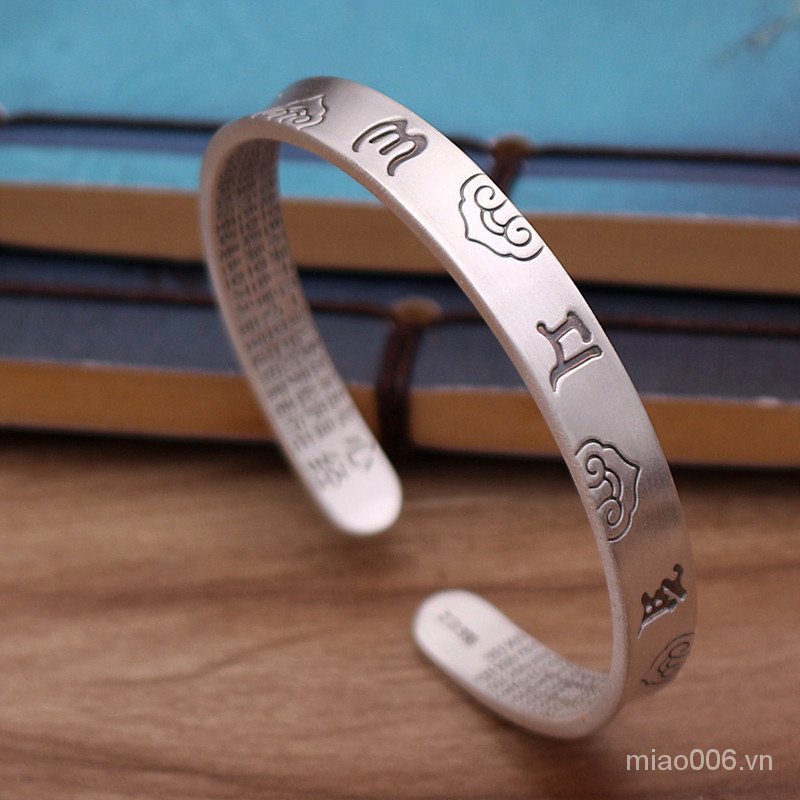 Vòng Tay Bạc S999 Mặt Trái Tim Sáu Cánh Bằng Bạc Sterling Độc Đáo Phong Cách Retro Cho Cặp Đôi [1 / 27]