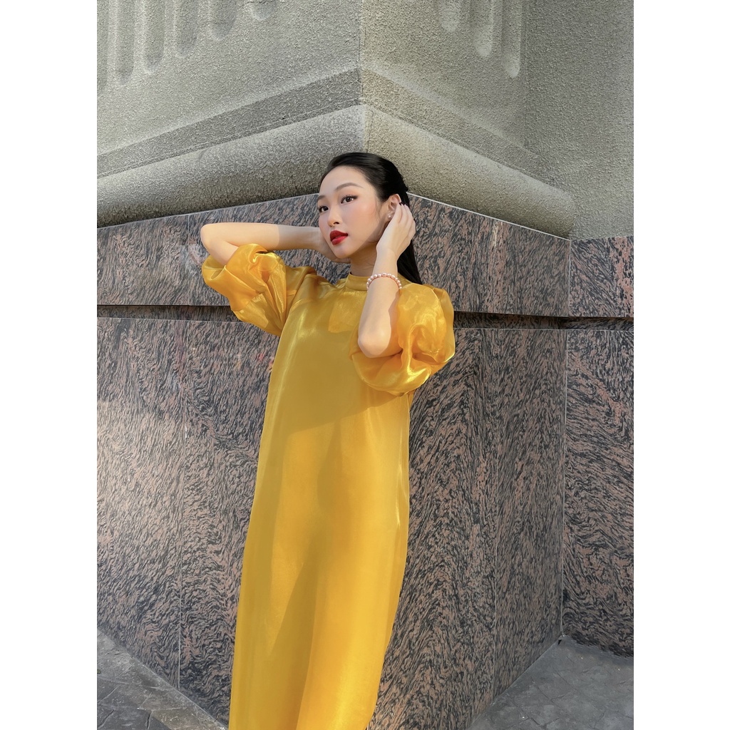 Đầm Little SaiGon Silk Dress HUONG BOUTIQUE HBV1229 - Màu vàng