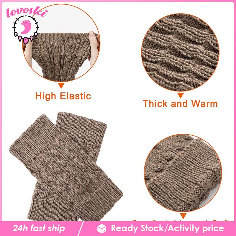 [Lovoski] Set 2 Đôi Vớ Ống Len Giữ Ấm Chân Thời Trang Mùa Đông Cho Nữ