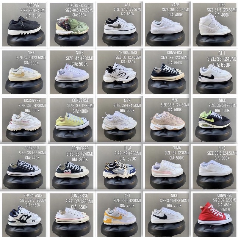 Giày chính hãng đã qua sử dụng đủ size giày
