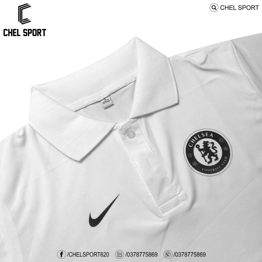 Áo polo logo thêu Chelsea 2rd 2023