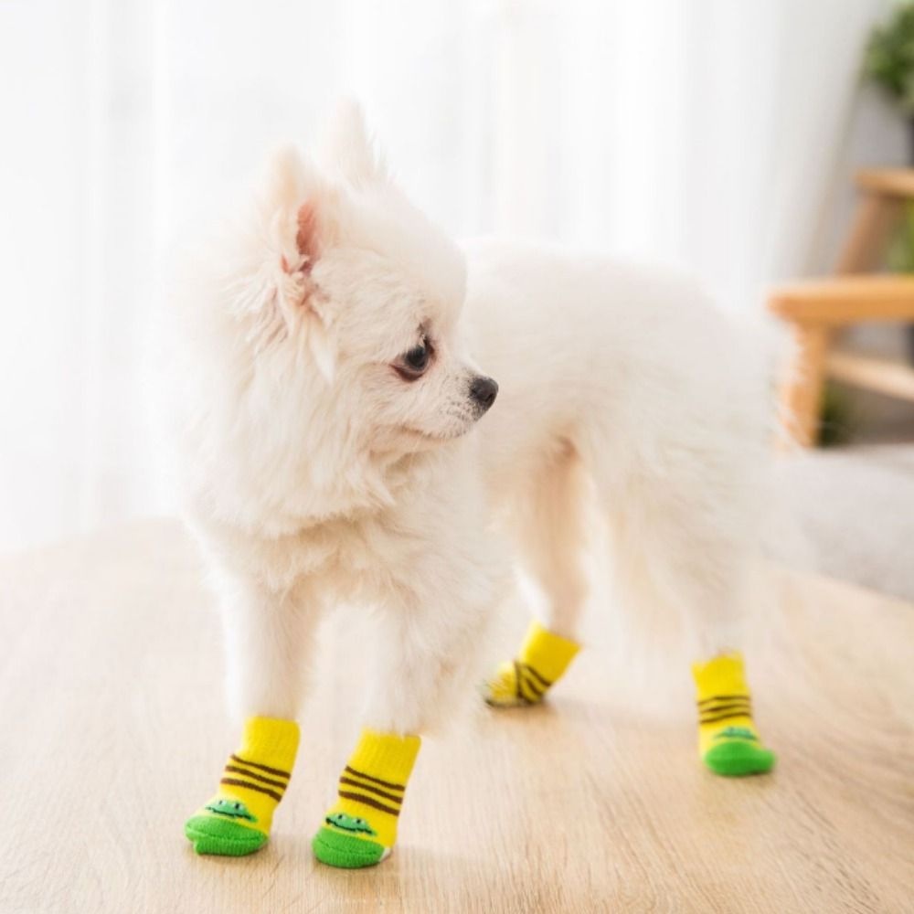 AARON1 Set 4 Đôi Vớ Mềm Chống Trượt Cho Thú Cưng Ốp