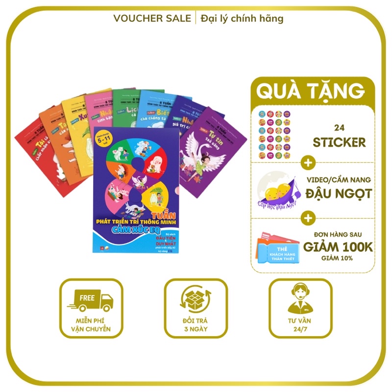 Bộ 8 tuần Đánh thức trí thông minh cảm xúc - Bộ hỗ trợ thực hành rèn luyện EQ cho bé
