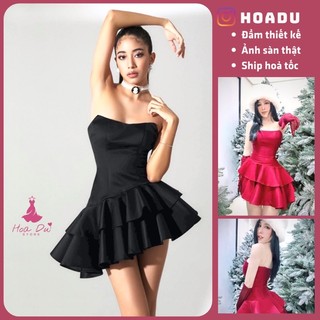 [Ảnh sàn+video] Đầm Corset xếp tầng Taffta cúp ngực quyến rũ gợi cảm cho nàng đi chơi lễ tết