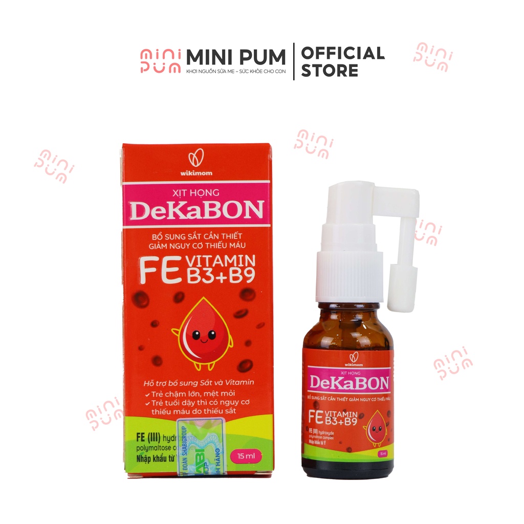 Dekabon Fe vitamin B3 B9 15ml Mini Pum phân phối chính hãng