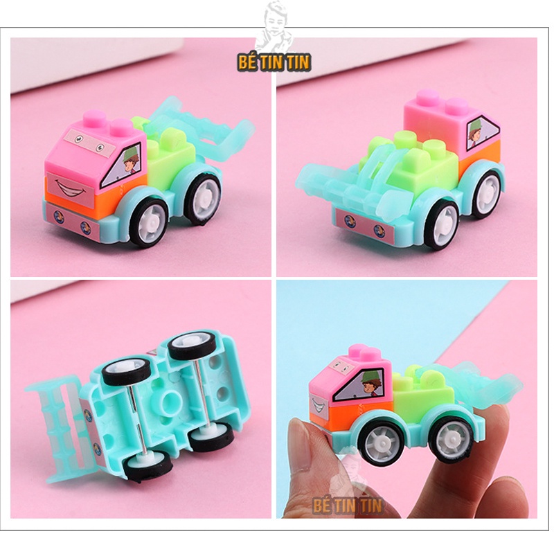 Sét Bộ đồ chơi Logo xếp hình xe cẩu, xe ô tô cảnh sát/ xe giao thông rèn luyện sự khéo léo cho bé