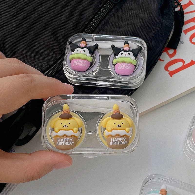 Khay Mini 3D Bánh Kem Cinnamaroll Kuromi Hộp Trong- Case Đựng Lens