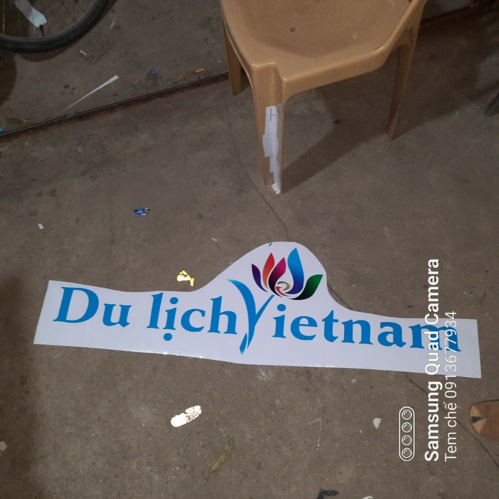 tem decal chữ du lịch việt nam dán trang trí xe ô tô, xe du lịch( sl 1 tem)