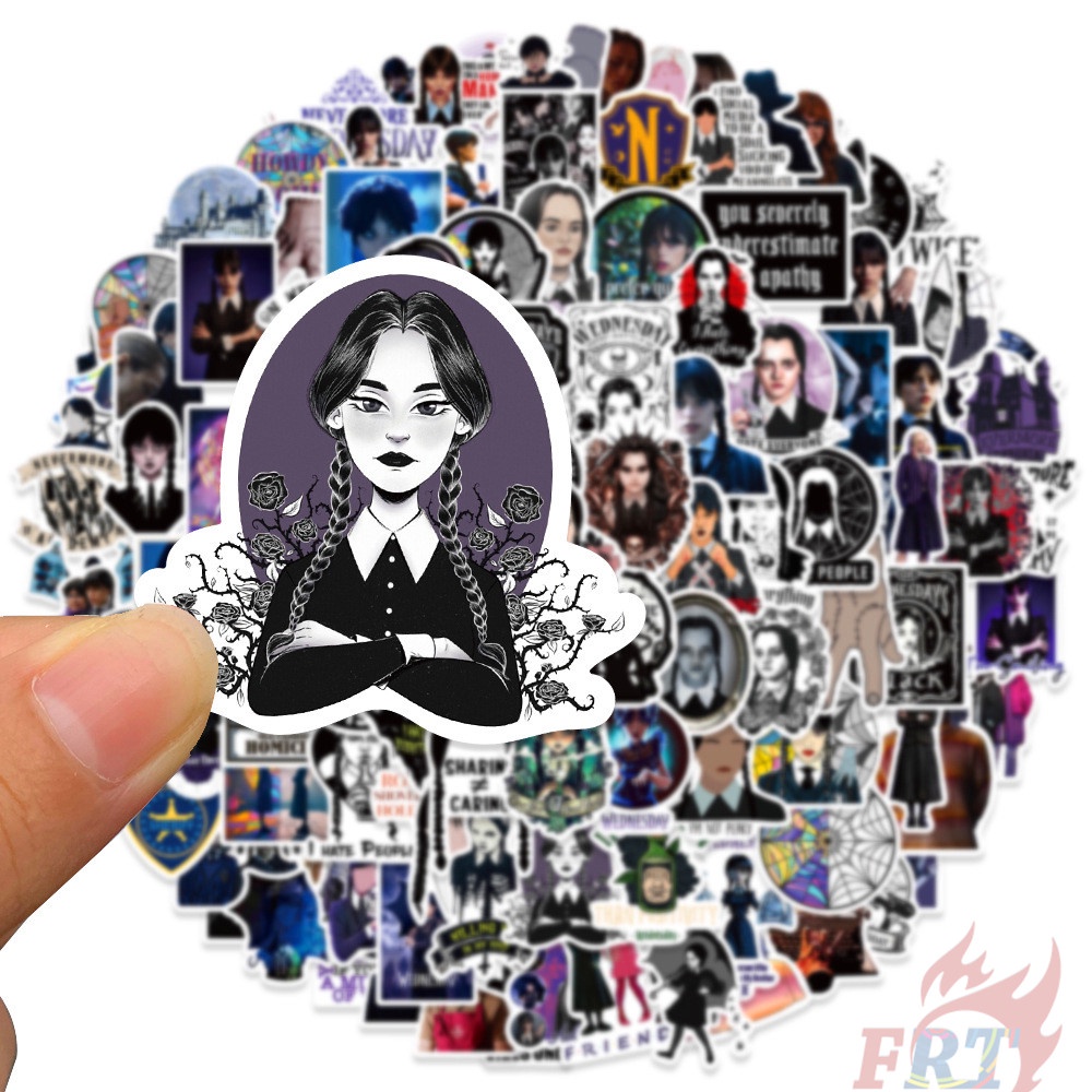 Set 120 / 120 Món Đồ Chơi Chất Lượng Cao ❉ Nhãn Dán Dòng Addams Thứ Tư ❉ Miếng Dán Đề Can Chống Thấm Nước Vẽ Nguệch Ng