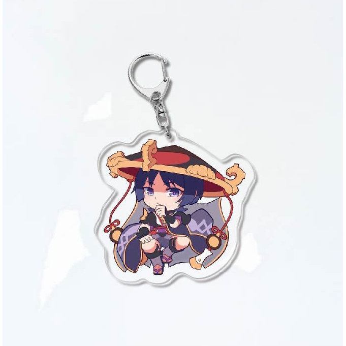 Móc Chìa Khóa Bằng Acrylic Hình Đũa Thần Hoạt Hình Sam Genshion Va Chạm