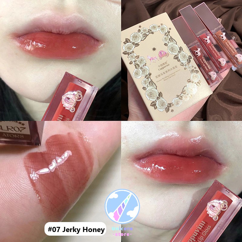 Son Kem Bóng Lì Bí Ngô CAPPUVINI Flower Wedding Carriage Series Water Lip Gloss A24