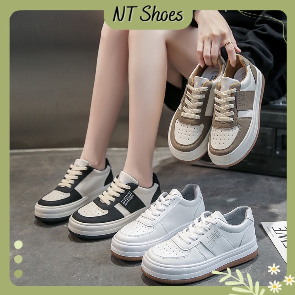 Giày sneaker thể thao unisex phối da lộn cổ thấp đế bánh mì phối màu G27_NT Shoes