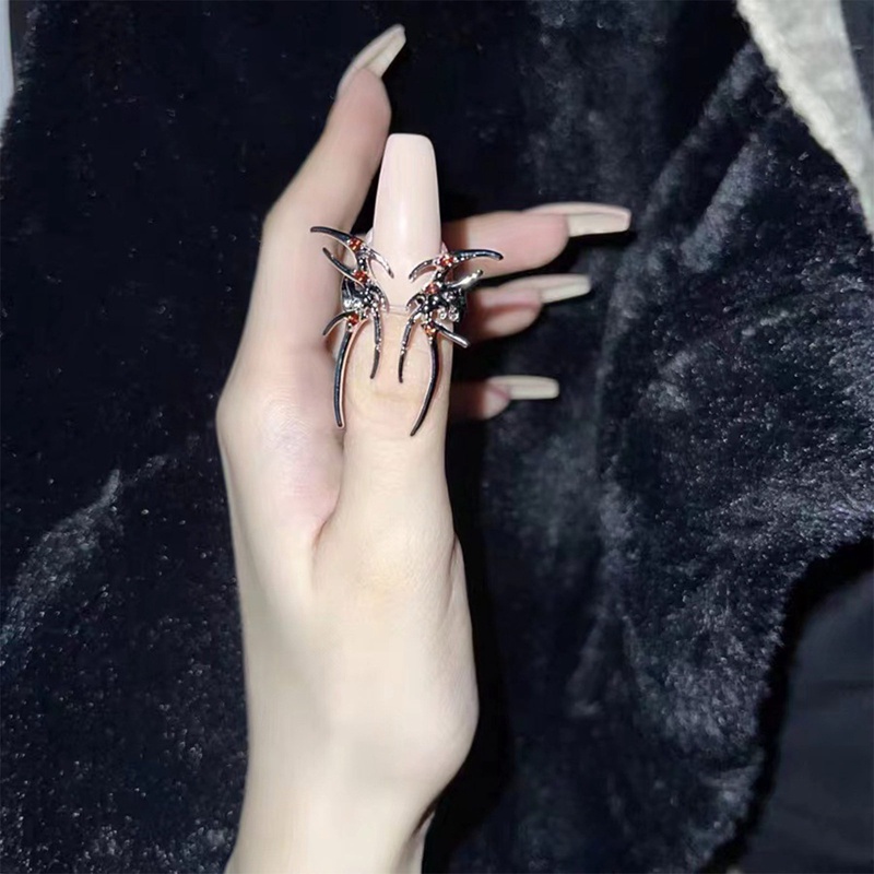 Ygt Nhẫn Hở Hình Bướm Rỗng Màu Bạc Phong Cách Punk Gothic Sáng Tạo Thời Trang Unisex Y2K