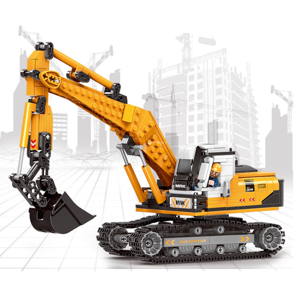 Bộ 722 Khối Lắp Ráp Mô Hình Máy Xúc MOC Technic City Mới