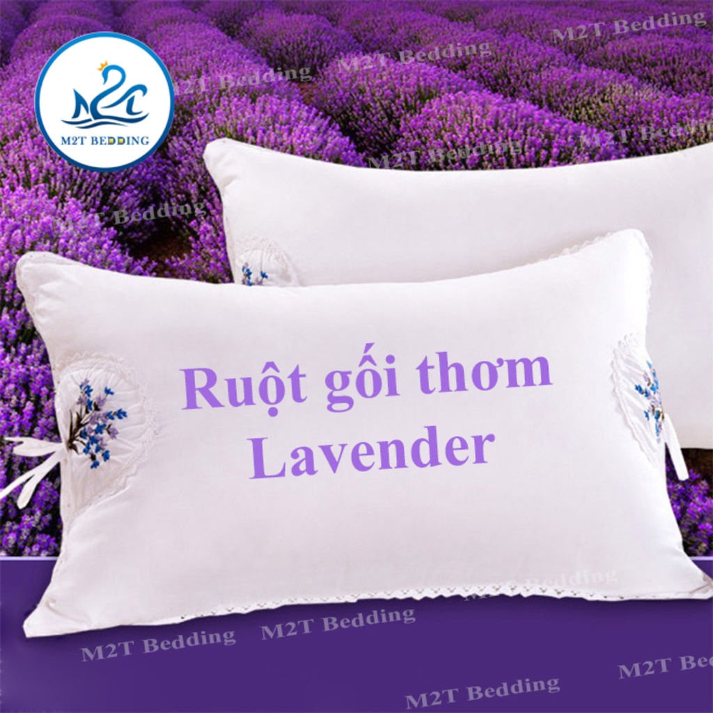 Ruột gối thơm Lavender M2T bedding ruột gối hơi cao cấp kháng khuẩn mềm mại 45x65 cm