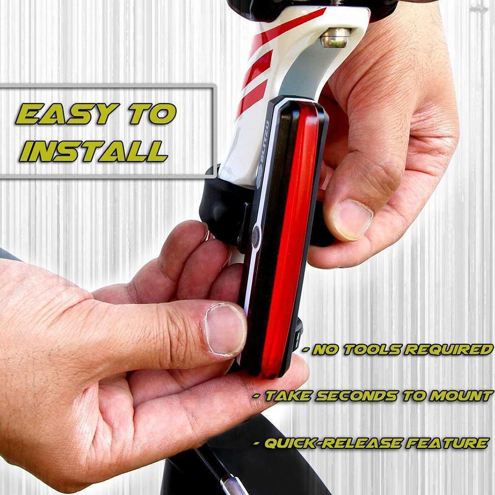 Đèn LED Cảnh Báo An Toàn Chống Thấm Nước Sạc USB Cho Xe Đạp