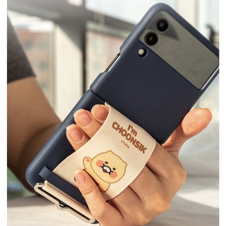 Ốp Điện Thoại Silicon Hình Kakao Friends / Có Dây Đeo Cho Galaxy Flip 3 4 S22 Series Samsung